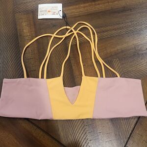 KAOHS strappy bikini top orange and pink Large **READ LISTING**